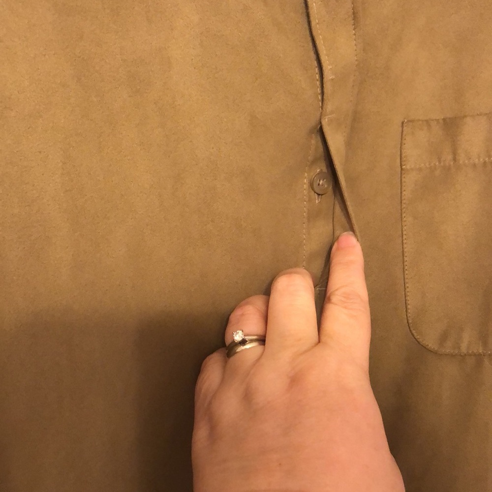 Lane Bryant Venezia tan suede shirt, size 14/16. - Picture 6 of 7